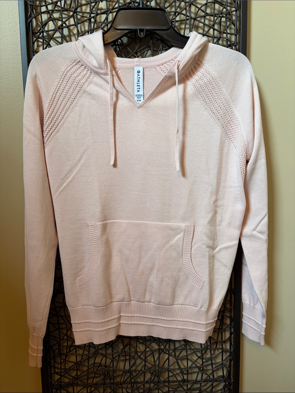 Athleta Pale Pink Lightweight Knit Hoodie